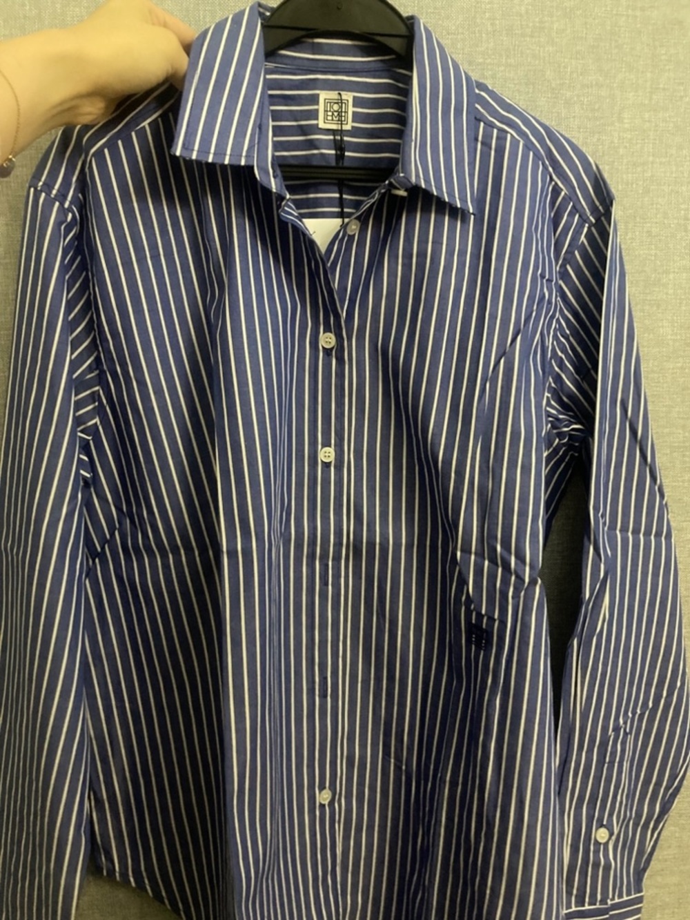 Toteme Striped Blue Button-Up women’s Shirt - Picture 12 of 15